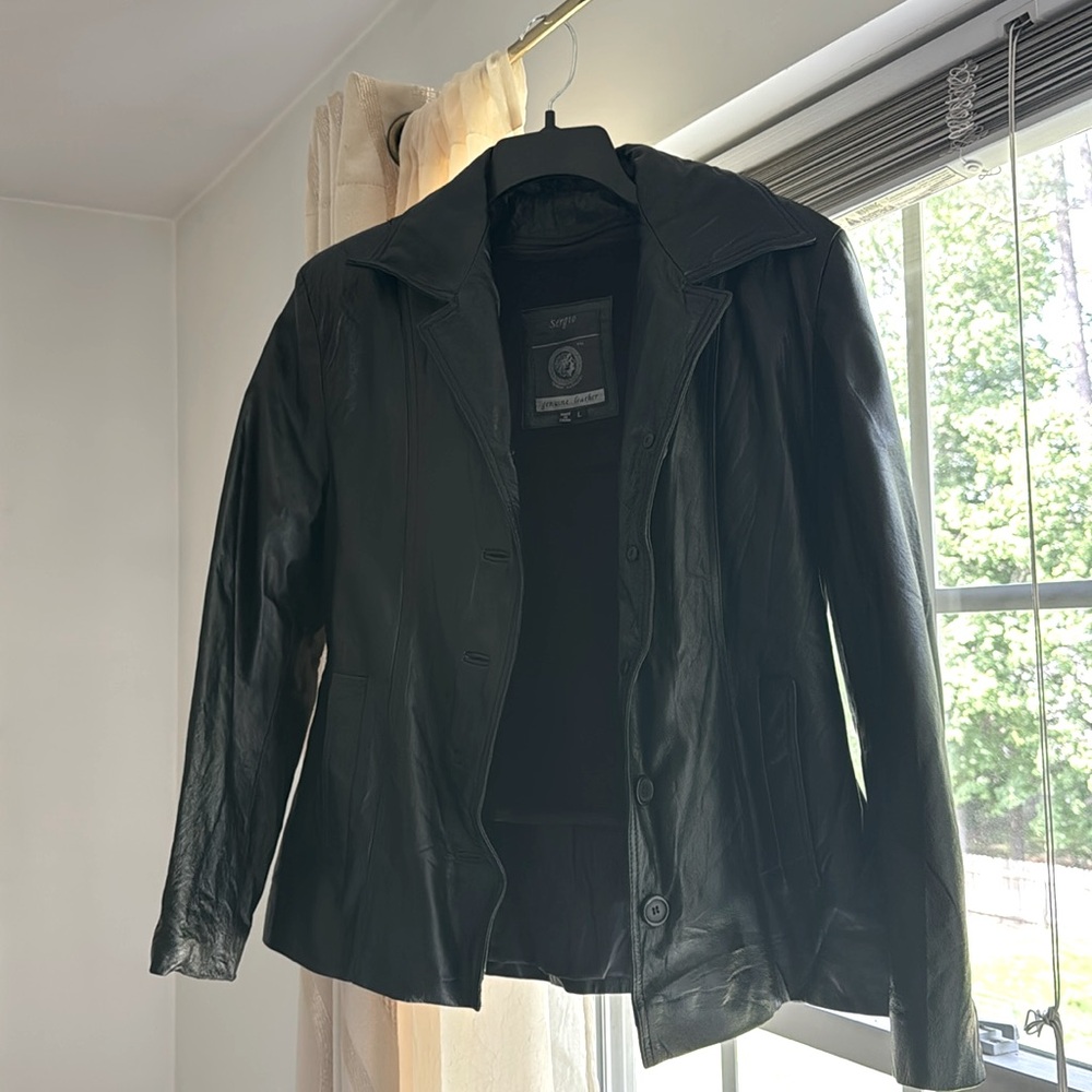 Black leather jacket